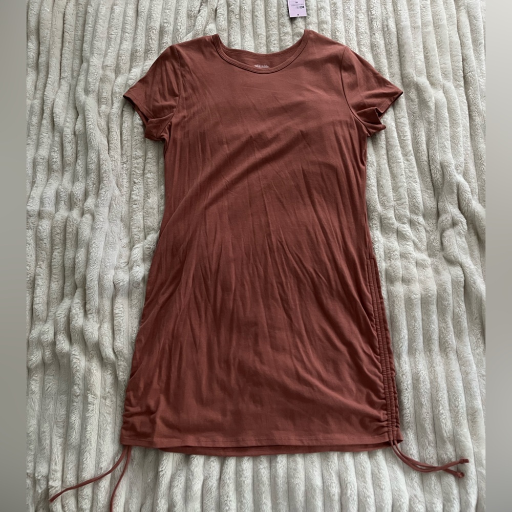 Brown Wild Fable Mini Dress with Side Ruching Strings • Size XL